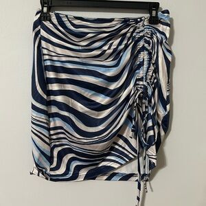 SHEIN Navy and White Striped Swim Sarong